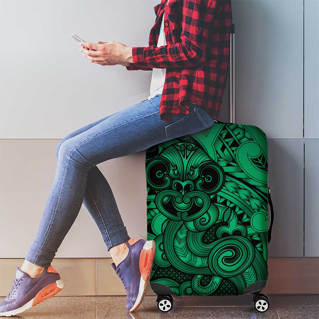 Aotearoa Maori Hei Tiki Luggage Cover Kakariki Kowhaiwhai Puhoro Motif LT9 - Polynesian Pride