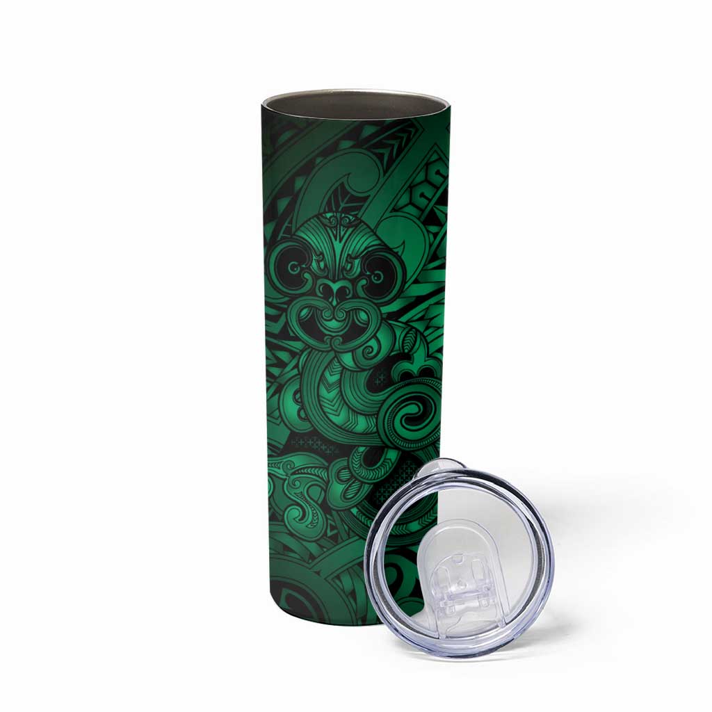 Aotearoa Maori Hei Tiki Skinny Tumbler Kakariki Kowhaiwhai Puhoro Motif