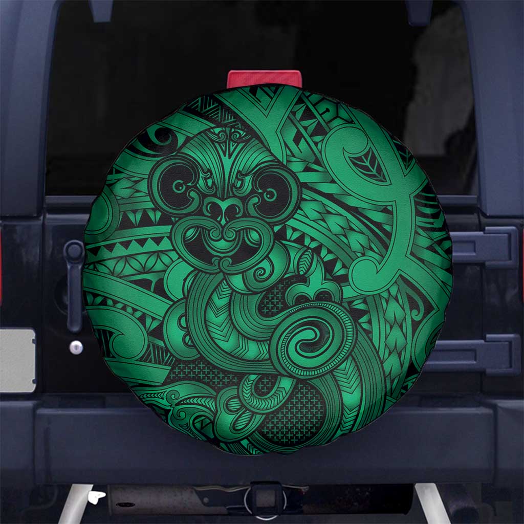 Aotearoa Maori Hei Tiki Spare Tire Cover Kakariki Kowhaiwhai Puhoro Motif