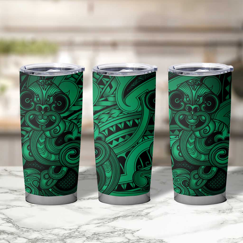 Aotearoa Maori Hei Tiki Tumbler Cup Kakariki Kowhaiwhai Puhoro Motif LT9 - Polynesian Pride