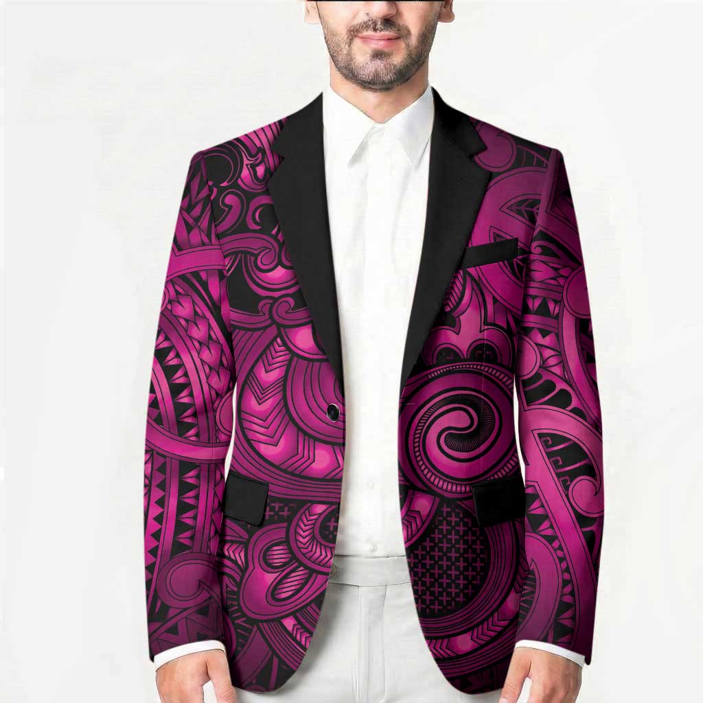 Aotearoa Maori Hei Tiki Blazer Mawhero Kowhaiwhai Puhoro Motif LT9 - Polynesian Pride