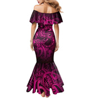 Aotearoa Maori Hei Tiki Family Matching Mermaid Dress and Hawaiian Shirt Mawhero Kowhaiwhai Puhoro Motif