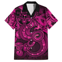 Aotearoa Maori Hei Tiki Hawaiian Shirt Mawhero Kowhaiwhai Puhoro Motif LT9 Pink - Polynesian Pride