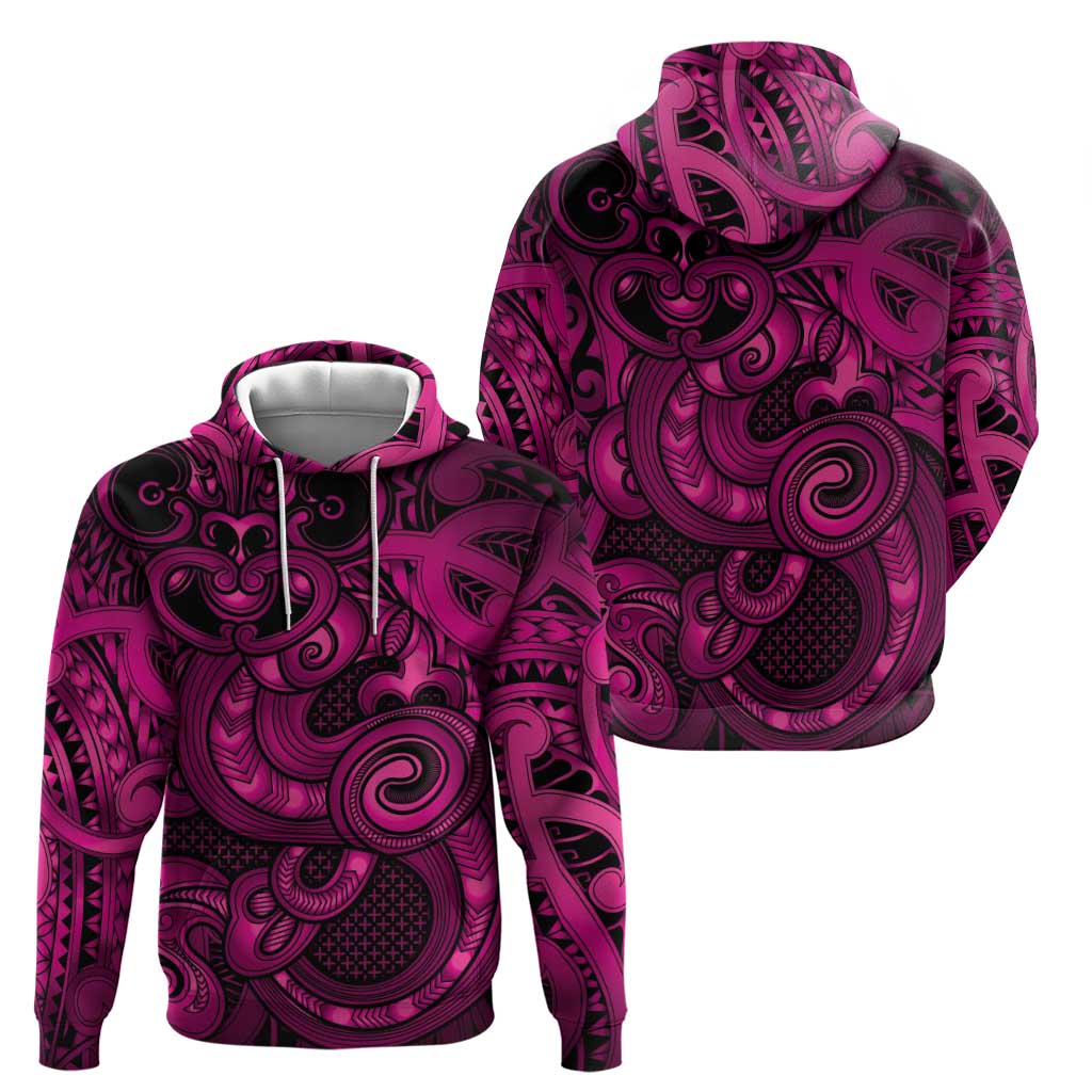 Aotearoa Maori Hei Tiki Hoodie Mawhero Kowhaiwhai Puhoro Motif