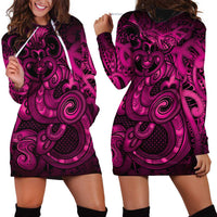 Aotearoa Maori Hei Tiki Hoodie Dress Mawhero Kowhaiwhai Puhoro Motif