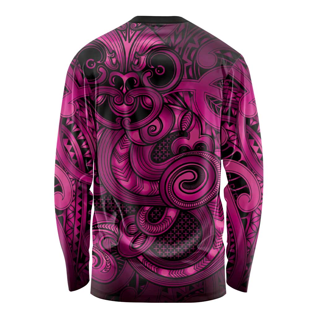 Aotearoa Maori Hei Tiki Long Sleeve Shirt Mawhero Kowhaiwhai Puhoro Motif LT9 - Polynesian Pride