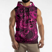 Aotearoa Maori Hei Tiki Sleeveless Hoodie Mawhero Kowhaiwhai Puhoro Motif