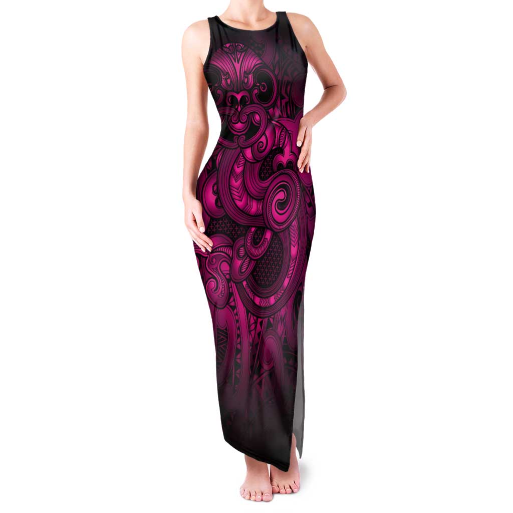 Aotearoa Maori Hei Tiki Tank Maxi Dress Mawhero Kowhaiwhai Puhoro Motif