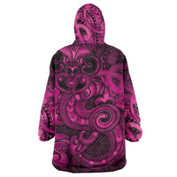 Aotearoa Maori Hei Tiki Wearable Blanket Hoodie Mawhero Kowhaiwhai Puhoro Motif