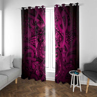 Aotearoa Maori Hei Tiki Window Curtain Mawhero Kowhaiwhai Puhoro Motif
