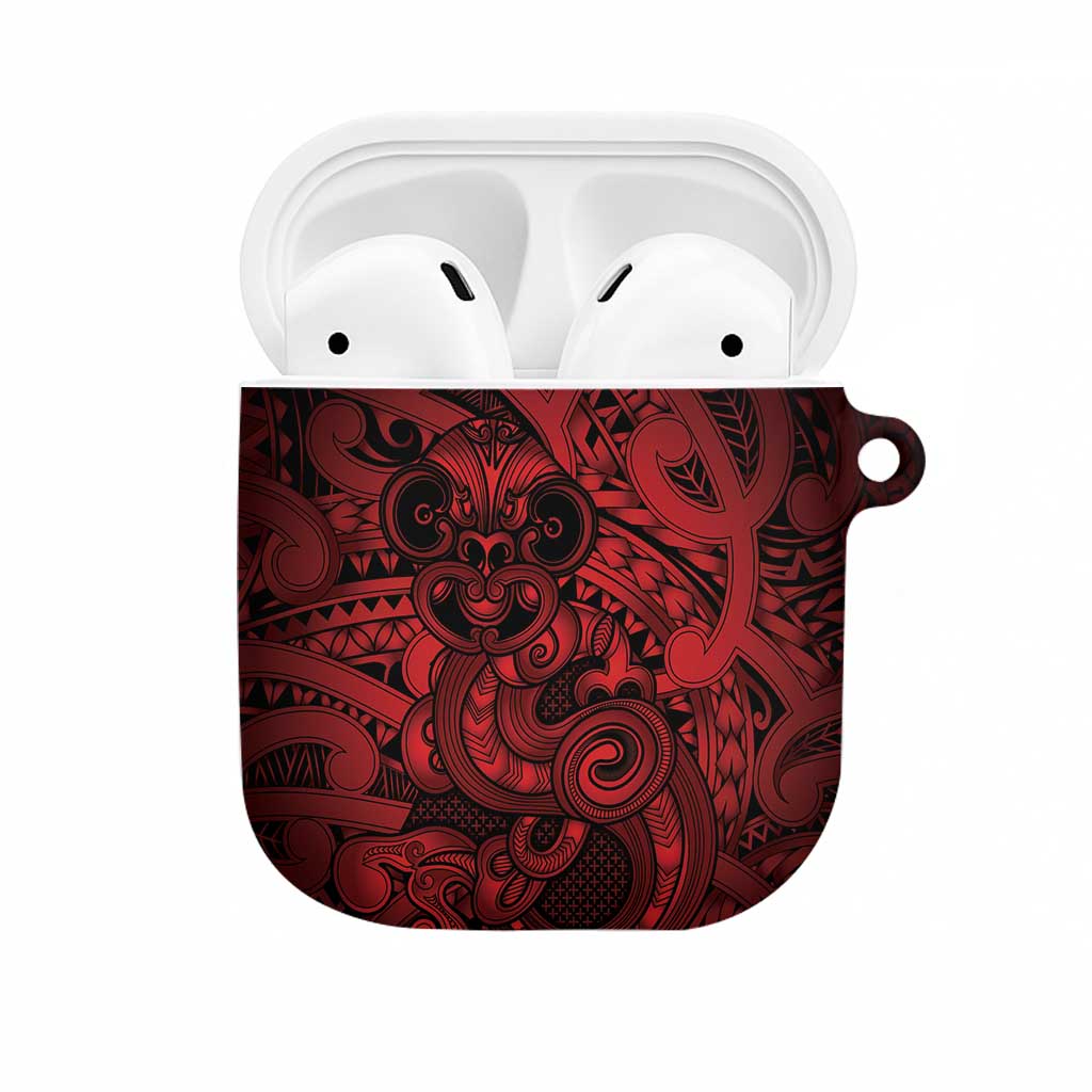 Aotearoa Maori Hei Tiki AirPods Case Whero Kowhaiwhai Puhoro Motif