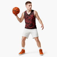 Aotearoa Maori Hei Tiki Basketball Jersey Whero Kowhaiwhai Puhoro Motif LT9 - Polynesian Pride