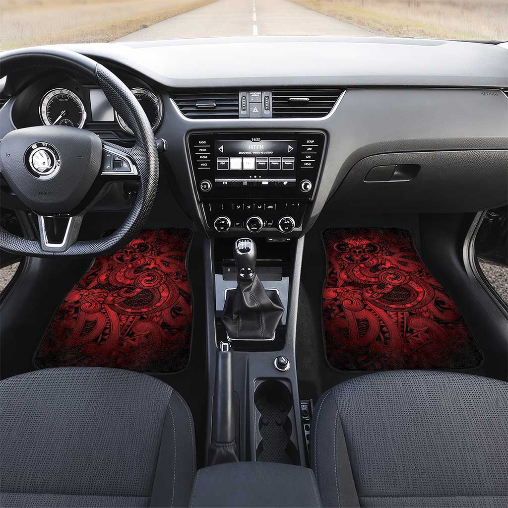 Aotearoa Maori Hei Tiki Car Mats Whero Kowhaiwhai Puhoro Motif