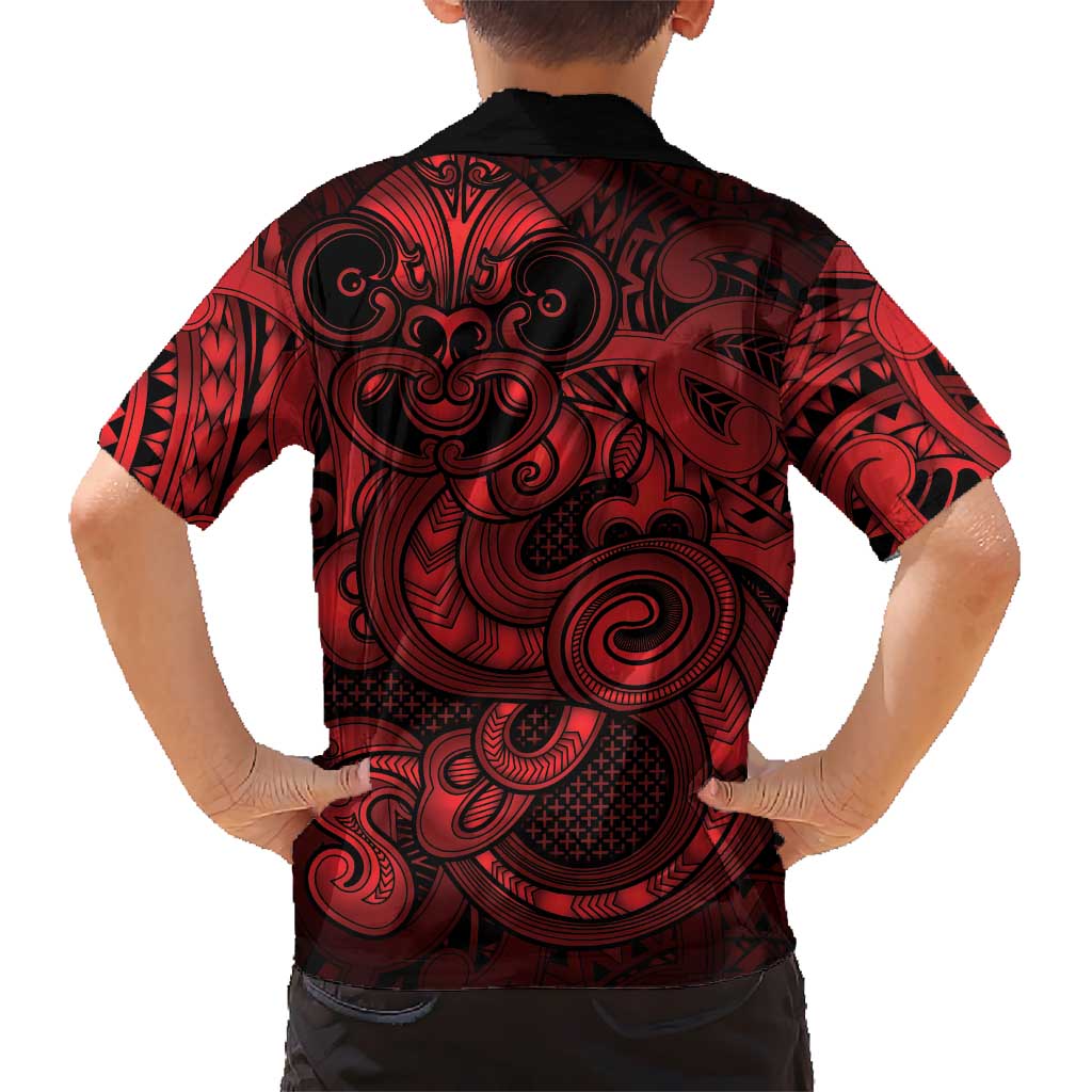 Aotearoa Maori Hei Tiki Family Matching Summer Maxi Dress and Hawaiian Shirt Whero Kowhaiwhai Puhoro Motif LT9 - Polynesian Pride