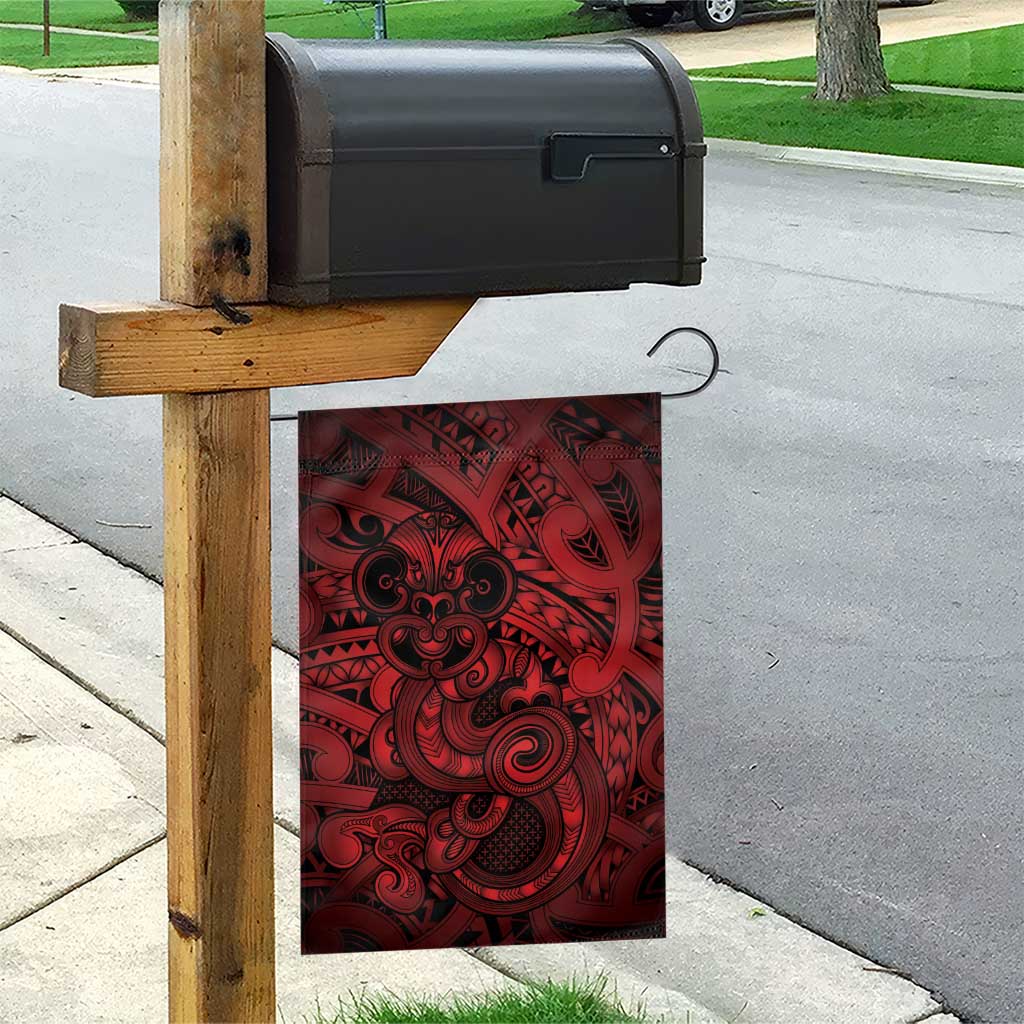 Aotearoa Maori Hei Tiki Garden Flag Whero Kowhaiwhai Puhoro Motif