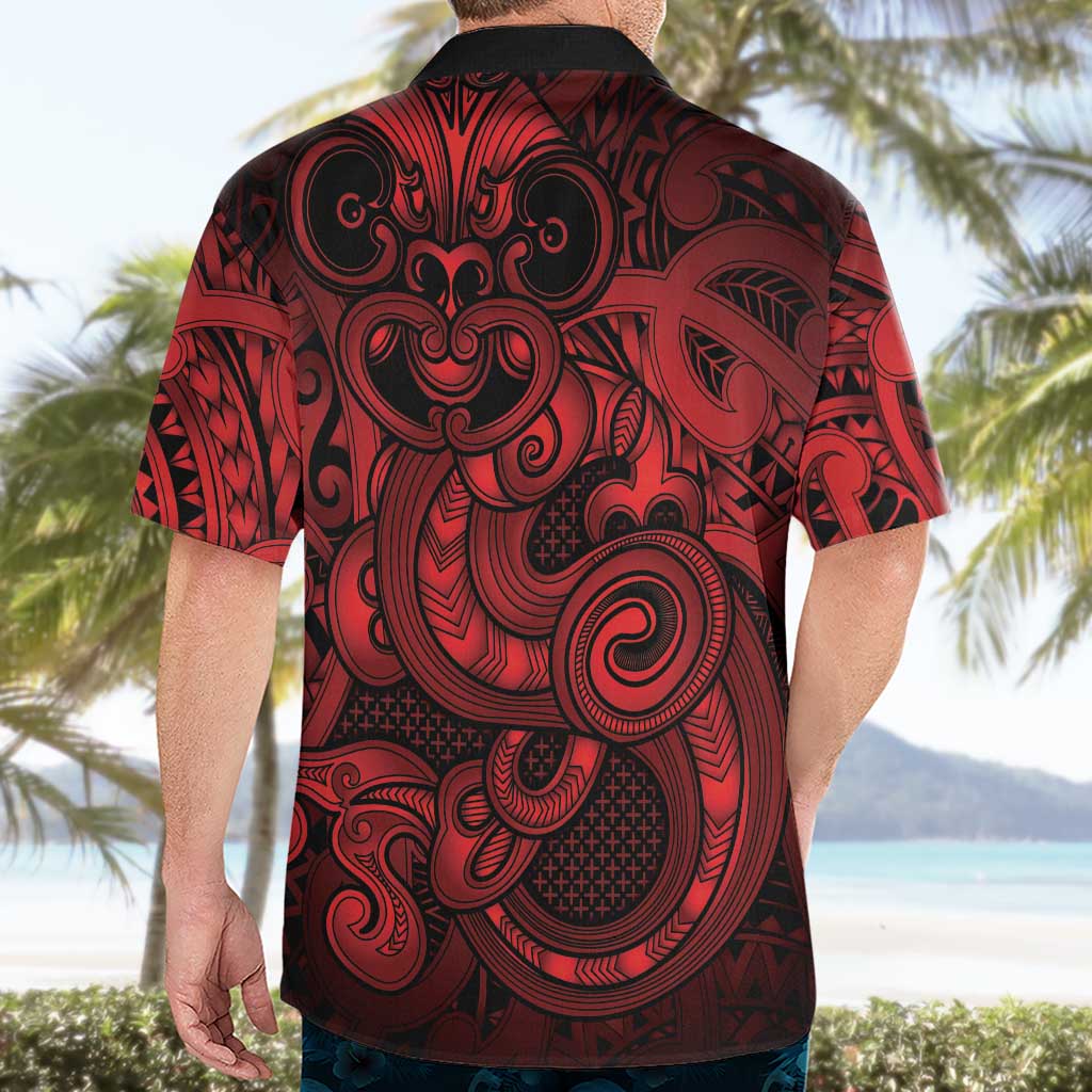 Aotearoa Maori Hei Tiki Hawaiian Shirt Whero Kowhaiwhai Puhoro Motif LT9 - Polynesian Pride