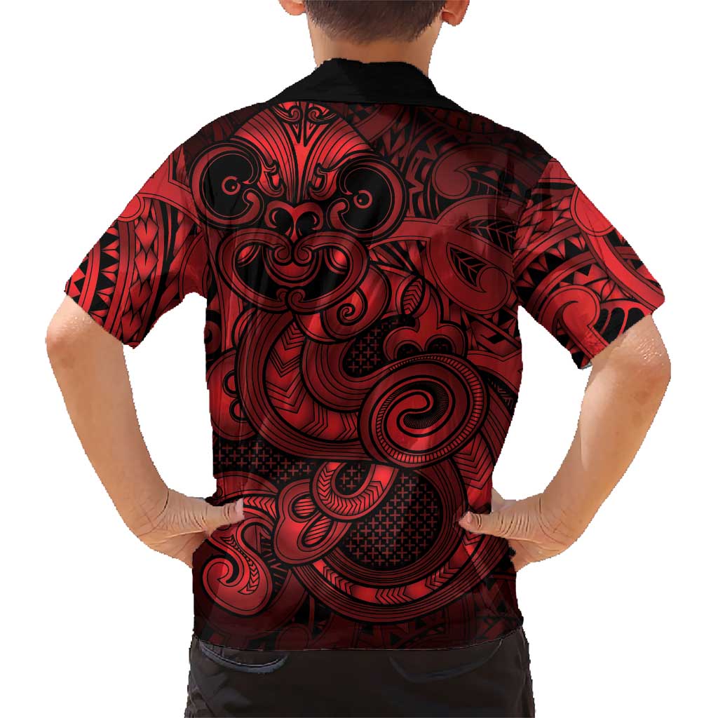 Aotearoa Maori Hei Tiki Hawaiian Shirt Whero Kowhaiwhai Puhoro Motif LT9 - Polynesian Pride