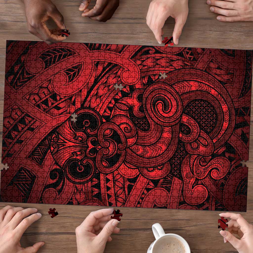 Aotearoa Maori Hei Tiki Puzzle Whero Kowhaiwhai Puhoro Motif