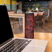 Aotearoa Maori Hei Tiki Skinny Tumbler Whero Kowhaiwhai Puhoro Motif LT9 - Polynesian Pride