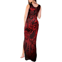 Aotearoa Maori Hei Tiki Tank Maxi Dress Whero Kowhaiwhai Puhoro Motif