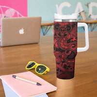 Aotearoa Maori Hei Tiki Tumbler With Handle Whero Kowhaiwhai Puhoro Motif