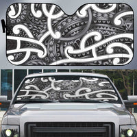 Aotearoa Maori Kowhaiwhai Auto Sun Shade Kiwikiwi Puhoro and Patiki