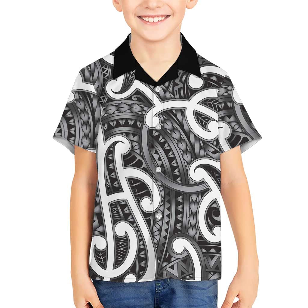 Aotearoa Maori Kowhaiwhai Family Matching Puletasi and Hawaiian Shirt Kiwikiwi Puhoro and Patiki