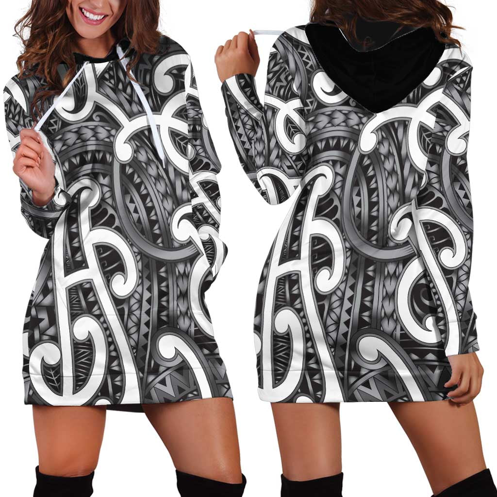 Aotearoa Maori Kowhaiwhai Hoodie Dress Kiwikiwi Puhoro and Patiki LT9 - Polynesian Pride