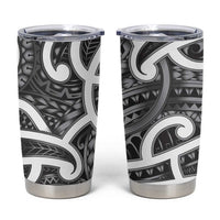 Aotearoa Maori Kowhaiwhai Tumbler Cup Kiwikiwi Puhoro and Patiki LT9 Grey - Polynesian Pride
