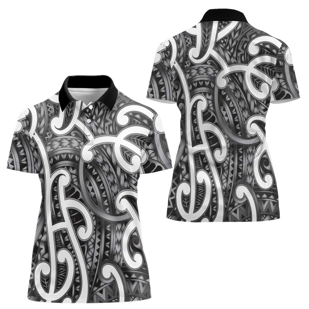 Aotearoa Maori Kowhaiwhai Women Polo Shirt Kiwikiwi Puhoro and Patiki LT9 - Polynesian Pride