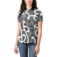 Aotearoa Maori Kowhaiwhai Women Polo Shirt Kiwikiwi Puhoro and Patiki LT9 - Polynesian Pride