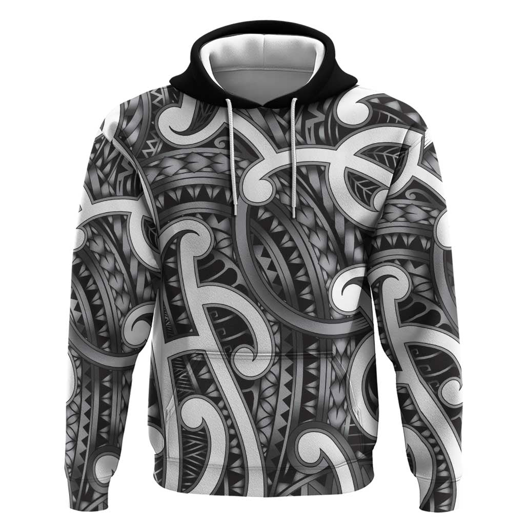 Aotearoa Maori Kowhaiwhai Zip Hoodie Kiwikiwi Puhoro and Patiki LT9 Pullover Hoodie Grey - Polynesian Pride