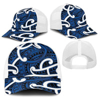 Aotearoa Maori Kowhaiwhai Baseball Net Cap Kikorangi Puhoro and Patiki