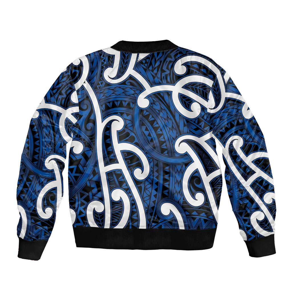 Aotearoa Maori Kowhaiwhai Bomber Jacket Kikorangi Puhoro and Patiki LT9 - Polynesian Pride
