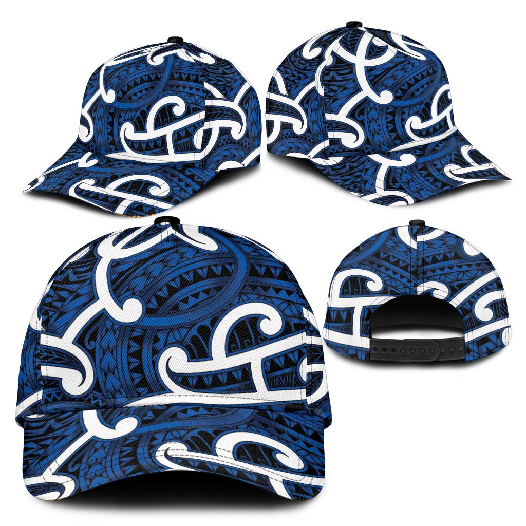 Aotearoa Maori Kowhaiwhai Classic Cap Kikorangi Puhoro and Patiki