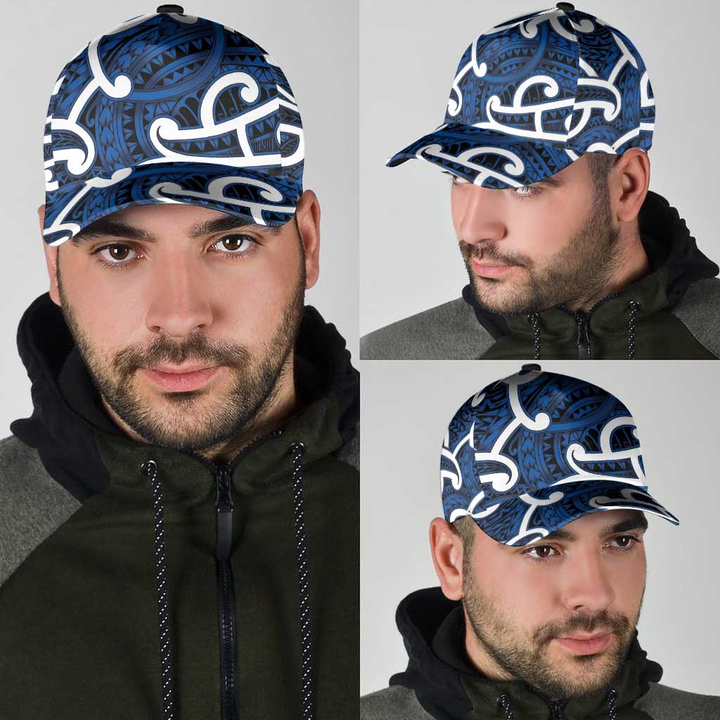 Aotearoa Maori Kowhaiwhai Classic Cap Kikorangi Puhoro and Patiki