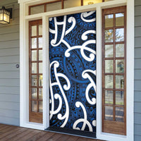Aotearoa Maori Kowhaiwhai Door Cover Kikorangi Puhoro and Patiki