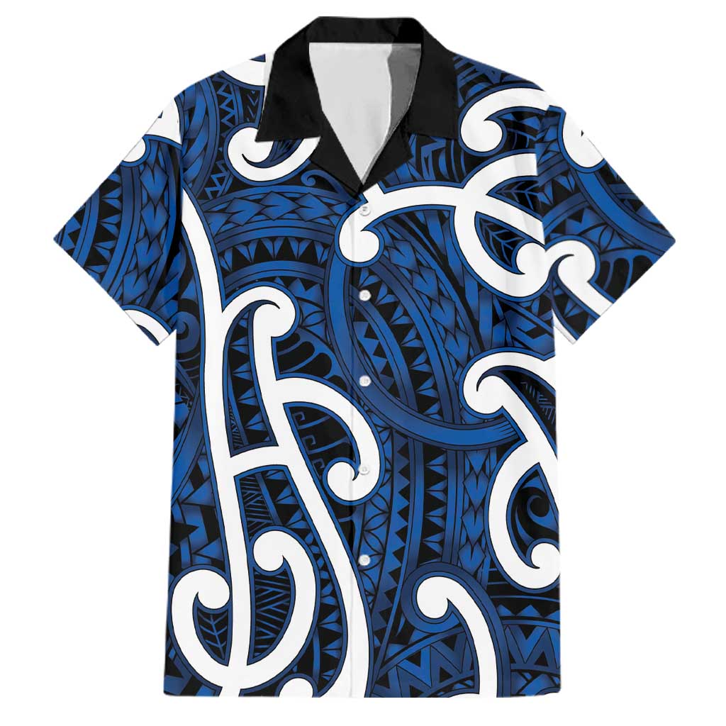 Aotearoa Maori Kowhaiwhai Family Matching Summer Maxi Dress and Hawaiian Shirt Kikorangi Puhoro and Patiki