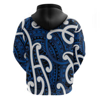 Aotearoa Maori Kowhaiwhai Hoodie Kikorangi Puhoro and Patiki