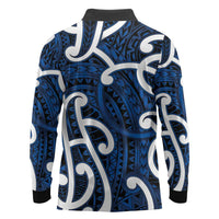 Aotearoa Maori Kowhaiwhai Long Sleeve Polo Shirt Kikorangi Puhoro and Patiki LT9 - Polynesian Pride