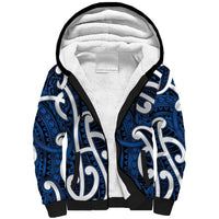 Aotearoa Maori Kowhaiwhai Sherpa Hoodie Kikorangi Puhoro and Patiki LT9 Unisex Blue - Polynesian Pride