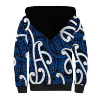 Aotearoa Maori Kowhaiwhai Sherpa Hoodie Kikorangi Puhoro and Patiki LT9 - Polynesian Pride