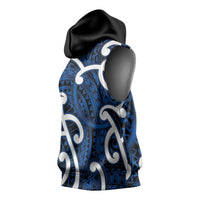 Aotearoa Maori Kowhaiwhai Sleeveless Hoodie Kikorangi Puhoro and Patiki LT9 - Polynesian Pride