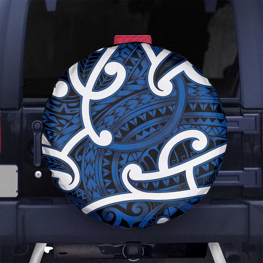 Aotearoa Maori Kowhaiwhai Spare Tire Cover Kikorangi Puhoro and Patiki