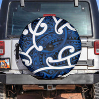 Aotearoa Maori Kowhaiwhai Spare Tire Cover Kikorangi Puhoro and Patiki
