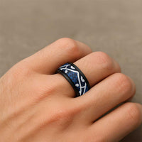 Aotearoa Maori Kowhaiwhai Spinner Ring Kikorangi Puhoro and Patiki LT9 - Polynesian Pride