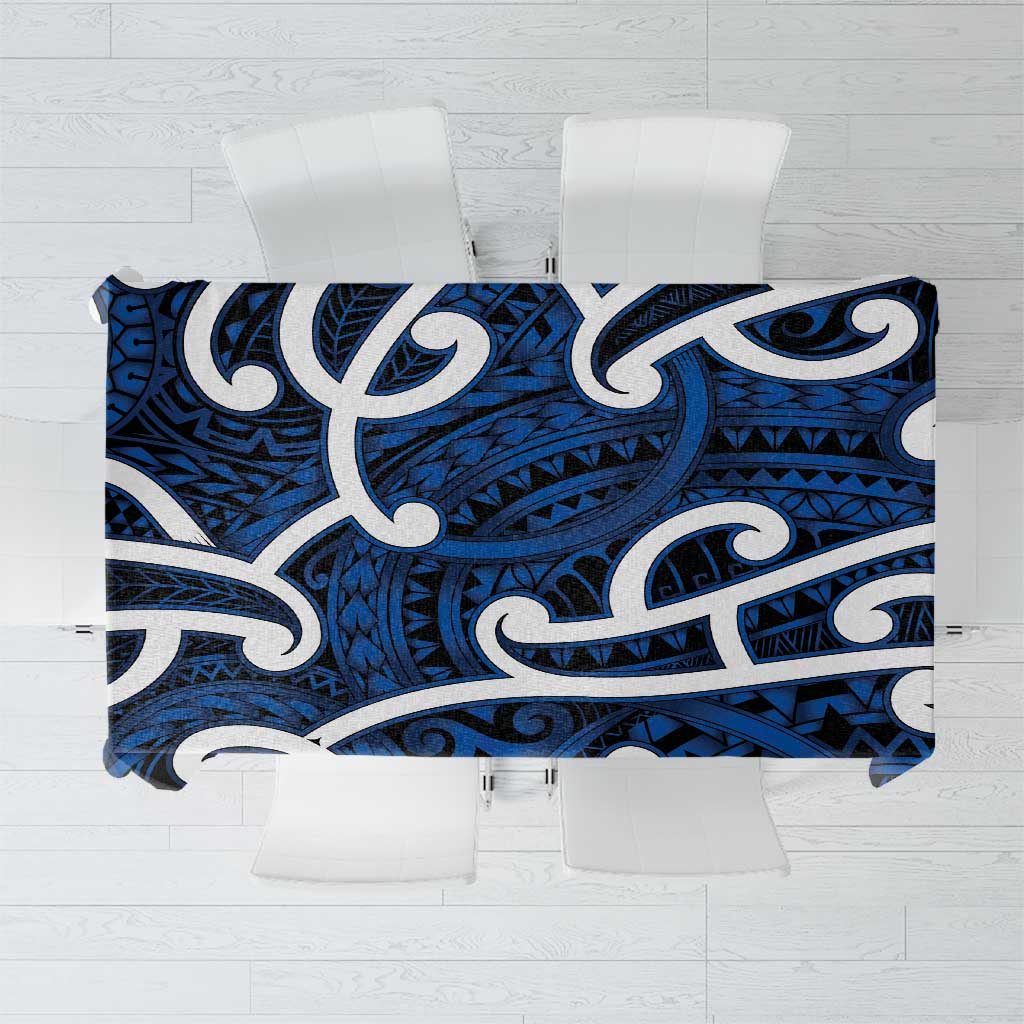 Aotearoa Maori Kowhaiwhai Tablecloth Kikorangi Puhoro and Patiki