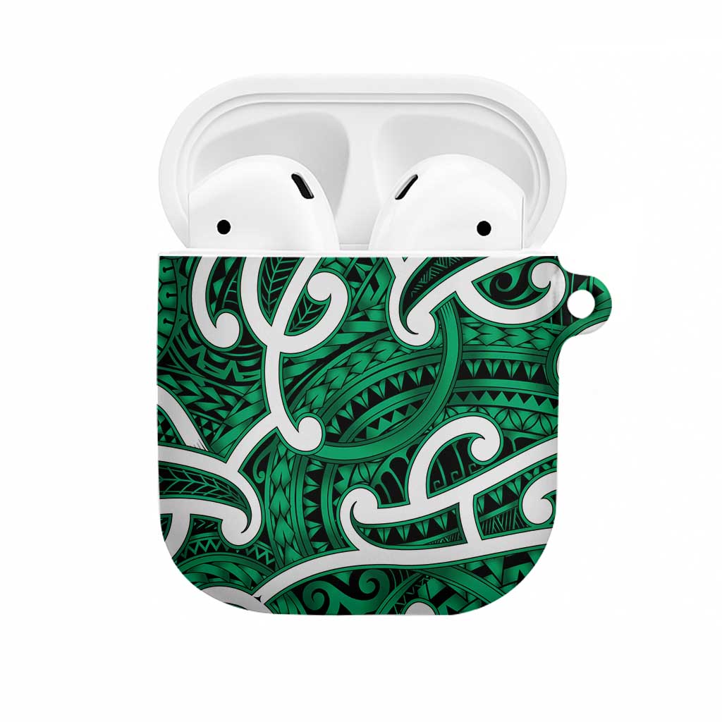 Aotearoa Maori Kowhaiwhai AirPods Case Kakariki Puhoro and Patiki