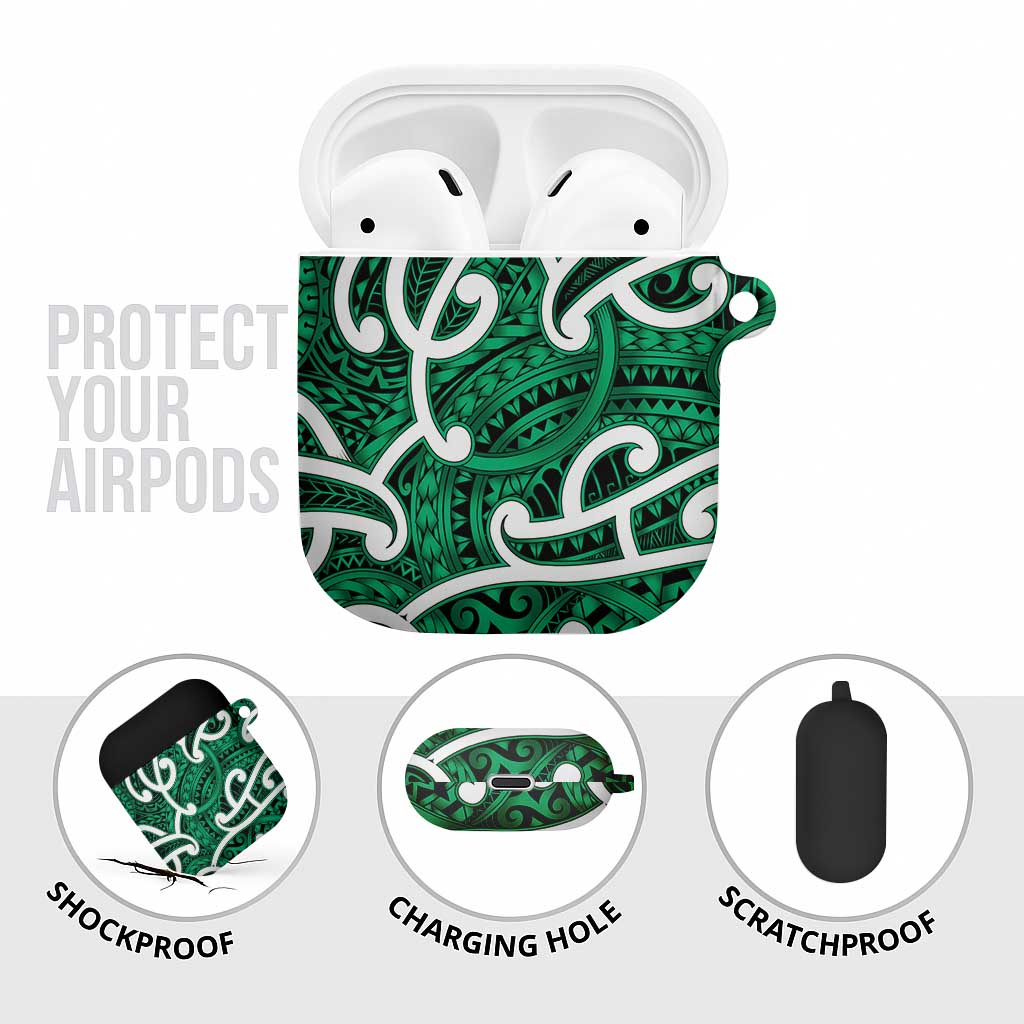 Aotearoa Maori Kowhaiwhai AirPods Case Kakariki Puhoro and Patiki