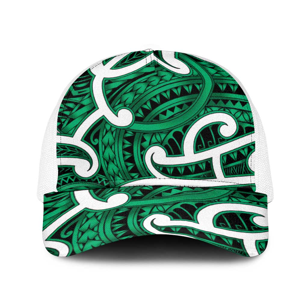 Aotearoa Maori Kowhaiwhai Baseball Net Cap Kakariki Puhoro and Patiki
